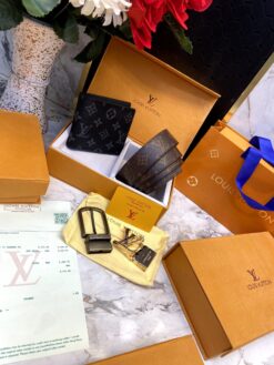 Louis Vuitton Premium  2 Buckle Belt & wallet Combo