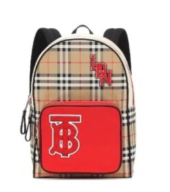 Burberry Nylon Check TB Logo Rucksack Unisex Backpack Rare Plaid With Dust Bag B8890 Black*🍒💯