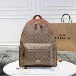 Coach Backpack Premium Quality Unisex Signature Canvas With OG Box & Dust Bag🤎🍒
