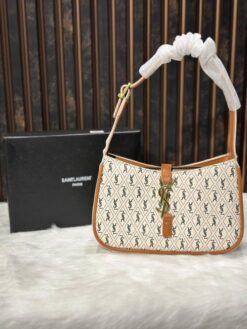 Saint Laurent YSL Monogram Hobo Bag Cream With Og Box