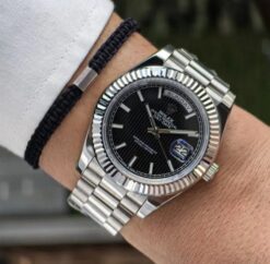 Rolex Datejust Silver Black Dial Metal Watch