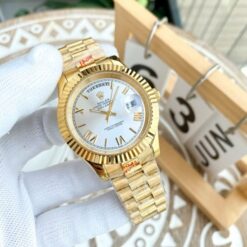 Rolex Datejust Gold White Dial Metal Watch