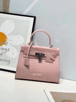Hermes Blanc Crocodile Niloticus Pink
Encrusted Birkin Bag With OG Box & Dust Bag (1080 Pink)