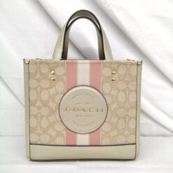 Coach Dempsey Tote 22 in Signature Jacquard With Stripe and Coach Patch With OG Box & Dust Bag (Pink - 5638)*💝💯