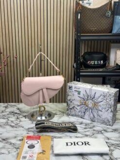 Christian dior saddle with box and dust bag (pink)